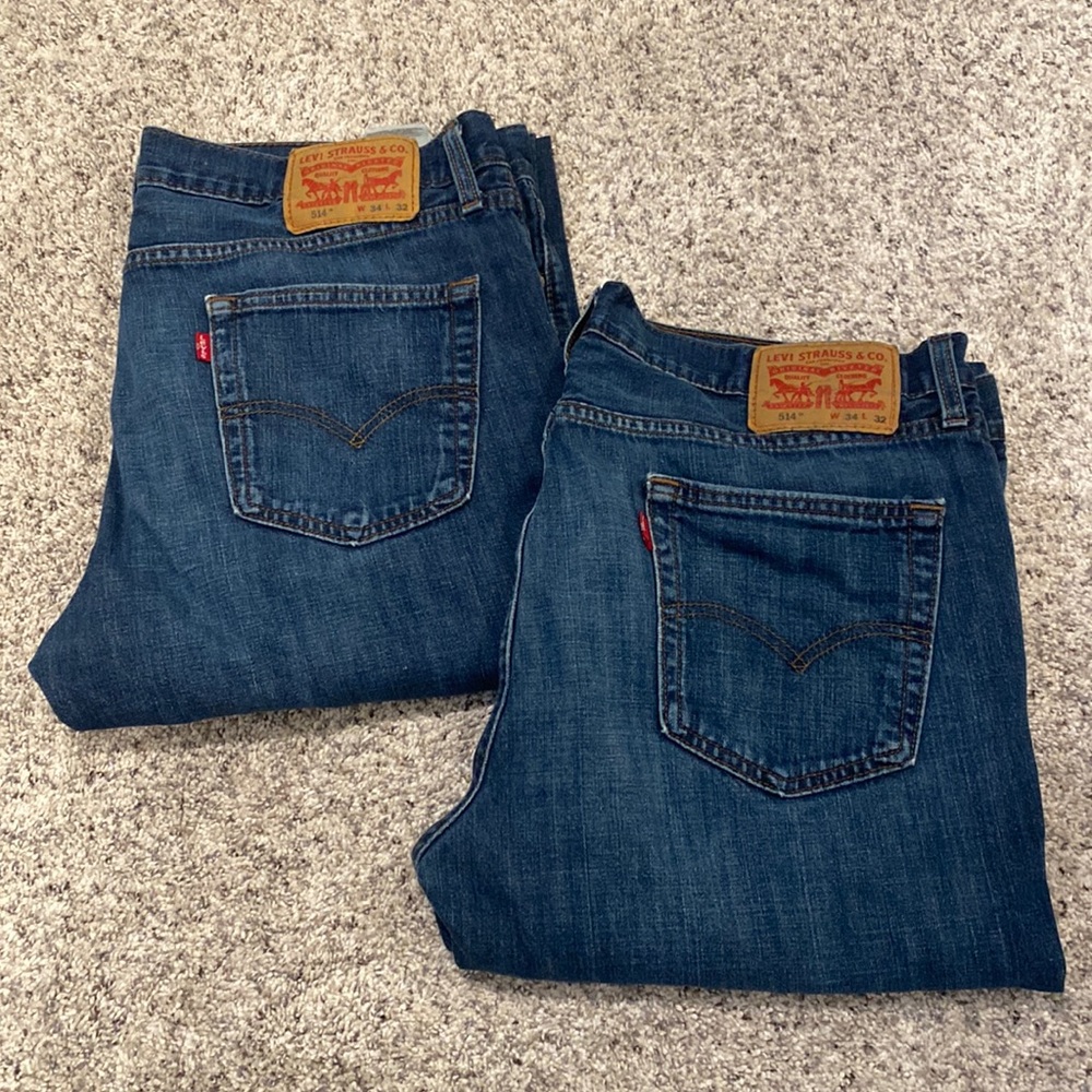 2 pairs Levi’s 514 100% cotton 34x32